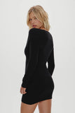 Jade Long Sleeve Knit Mini Dress Black