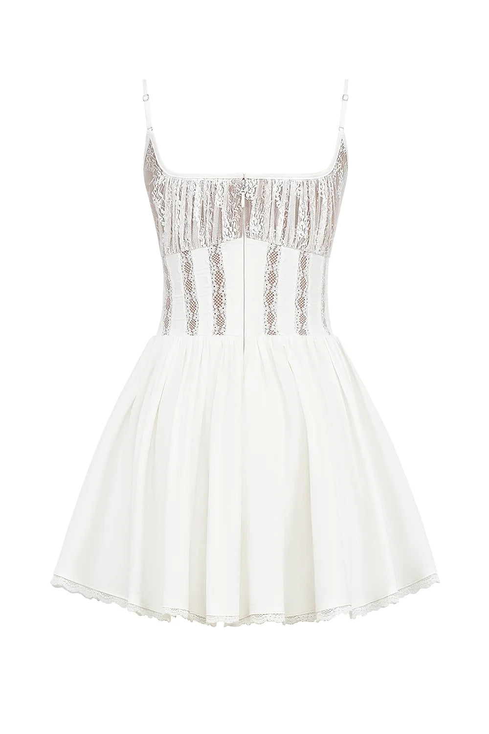 white cotton corset mini dress