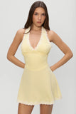 Audrey Satin Mini Dress Whipped Butter Dottie