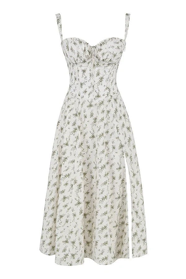 garden print bustier sundress