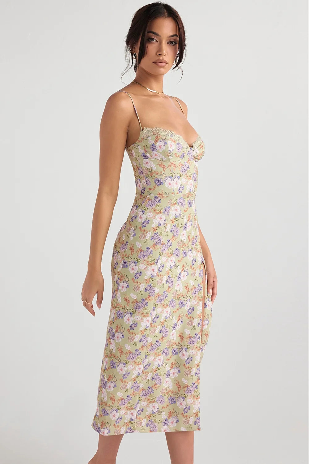 peony print midi sundress