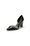 Black High Heels with Crystal Embellishments