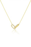 Double Oval Knot Pendant Diamond Necklace
