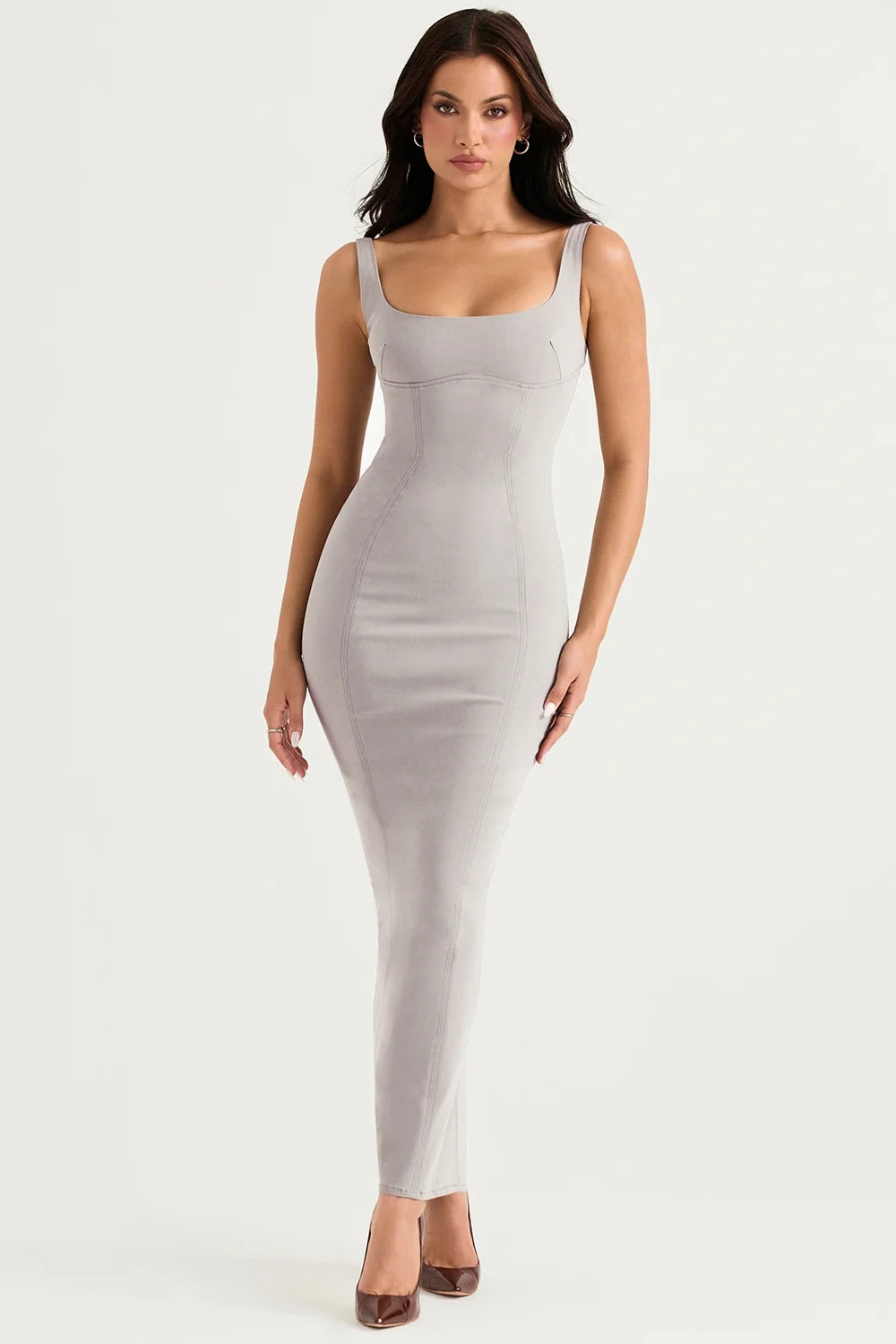 smoke bodycon maxi dress