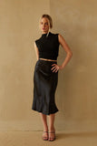 Eliza Satin Midi Skirt