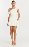 Vega Mini Dress Off Shoulder Drop Waist Dress in White