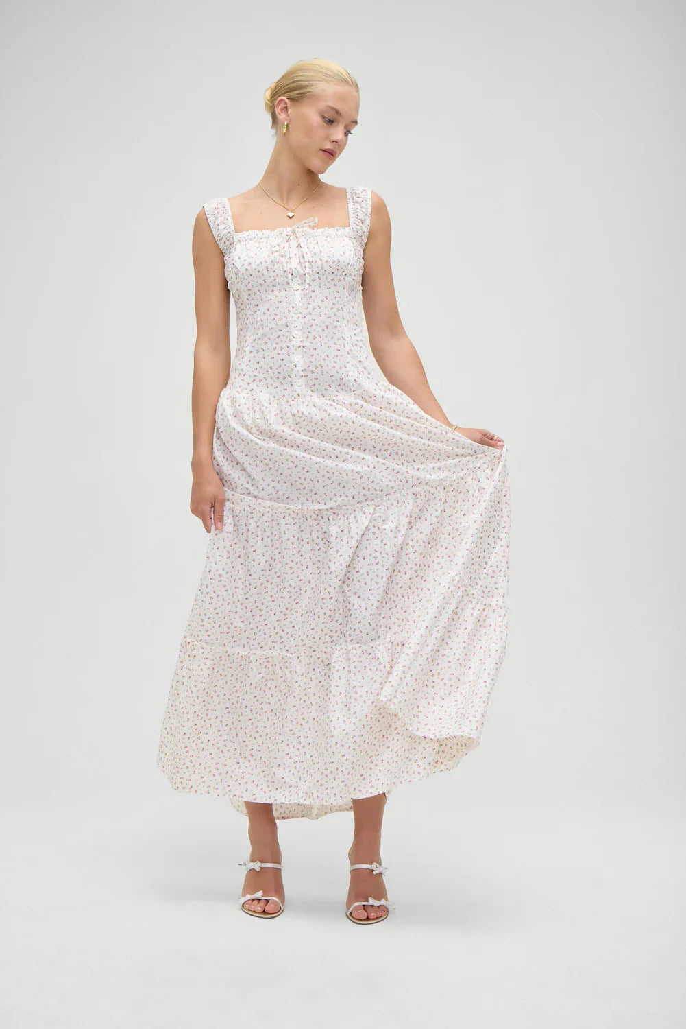 Christabelle Floral Ruffle Maxi Dress Tea Party
