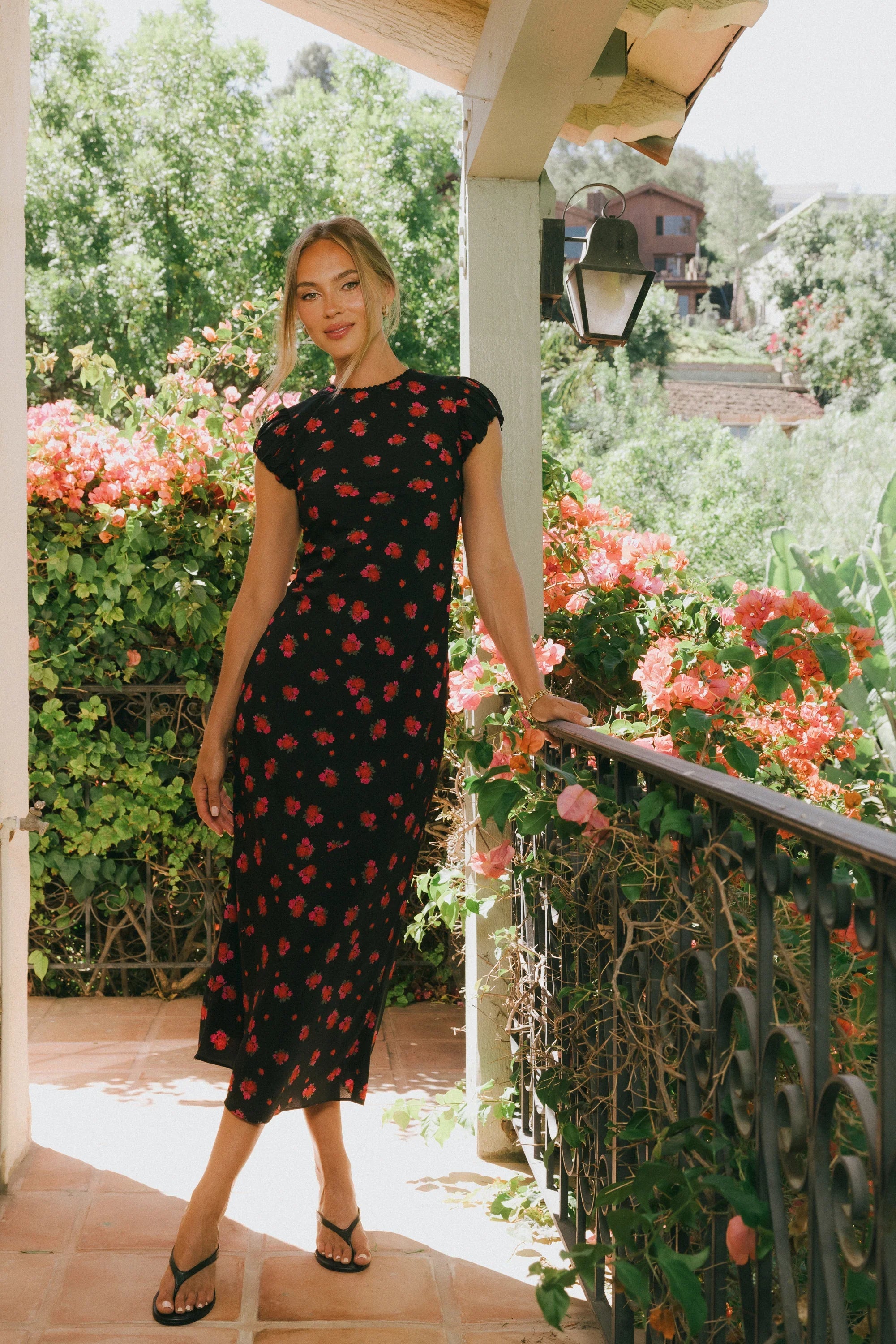 Ellianna Floral Maxi Dress in Black