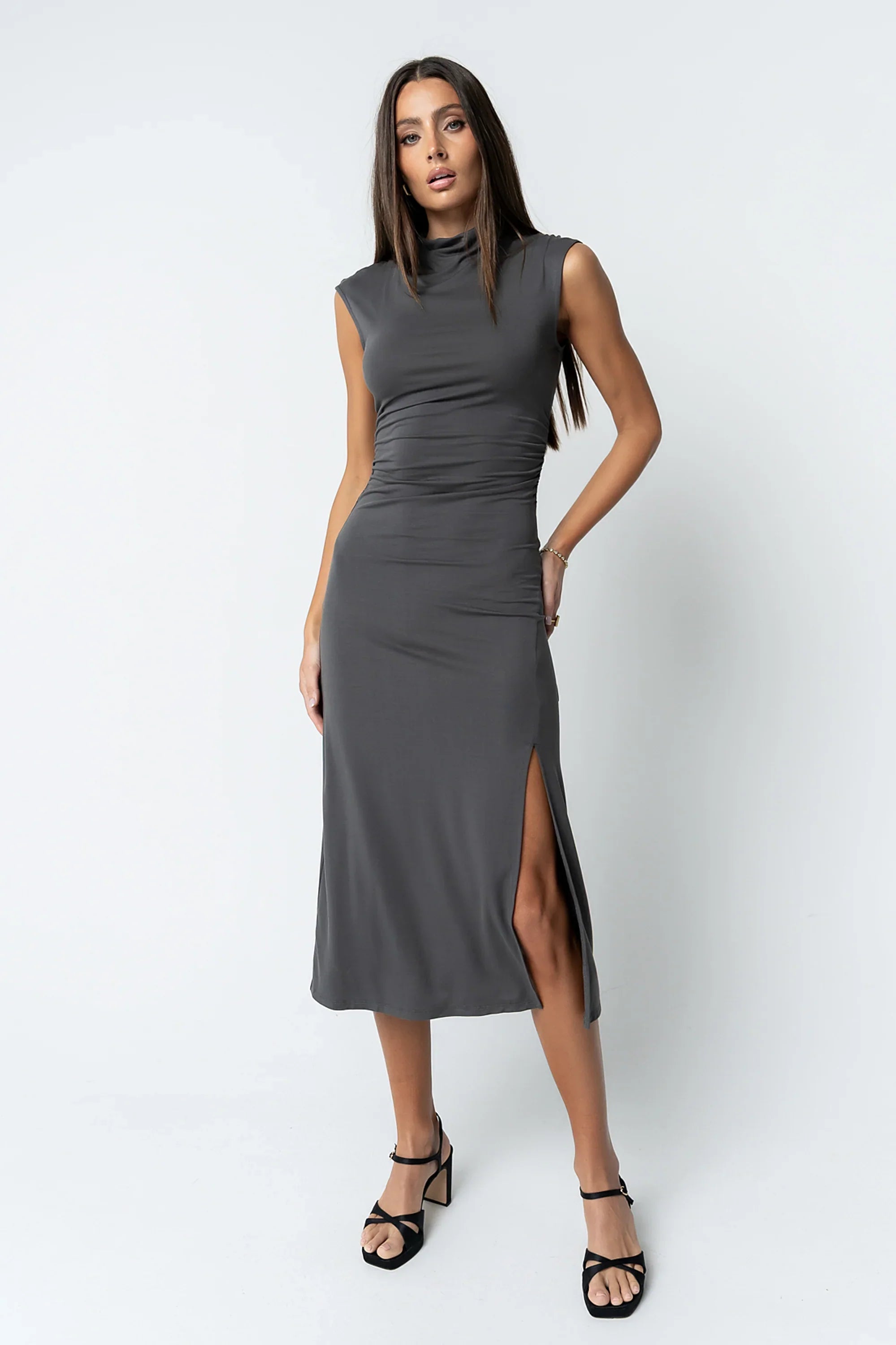 Brandi Maxi Dress in Charcoal