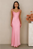 The Penelope Cowl Satin Maxi Dress Candy