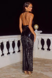 ALYSSIA DEEP V MAXI DRESS BLACK