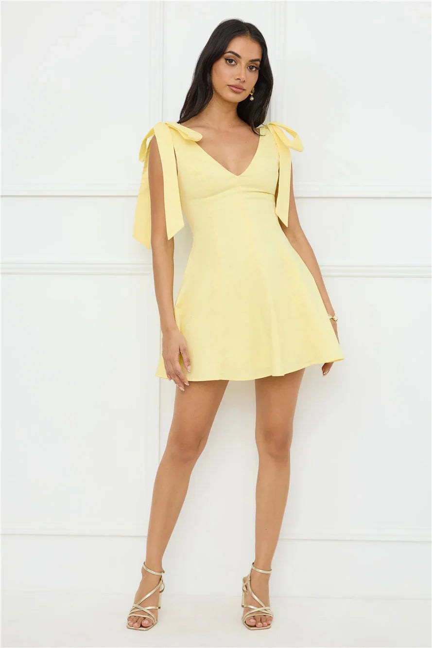 Pretty In Power Mini Dress Yellow