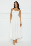 Starfall Garden Linen Blend Maxi Dress White