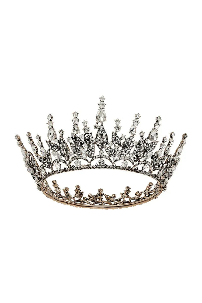Queen Rhinestone Dark Crown for Women