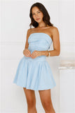 Softest Gaze Strapless Mini Dress Blue