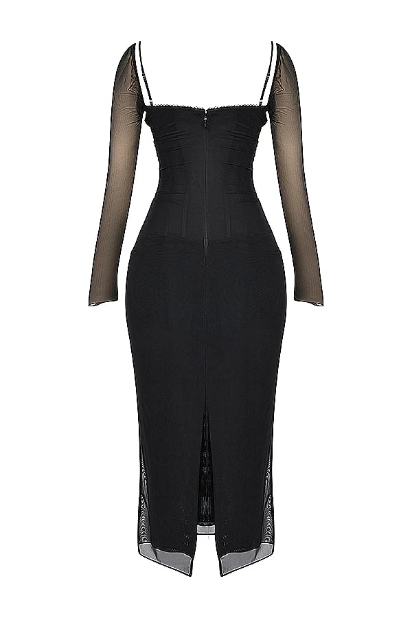 black maxi dress