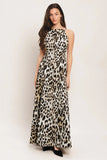 SAVAGE ELEGANCE ANIMAL PRINT MAXI DRESS