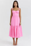 french pink midi sundress