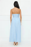 Luxurious Glow Strapless Maxi Dress Blue