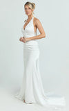 Frankie Maxi Dress Satin Bias Cut Dress in Ivory