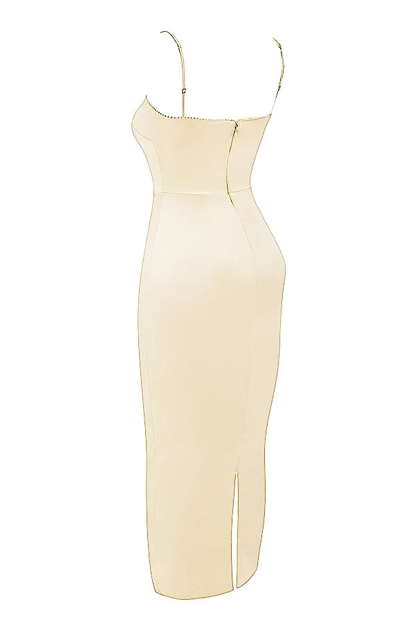 vintage cream maxi dress