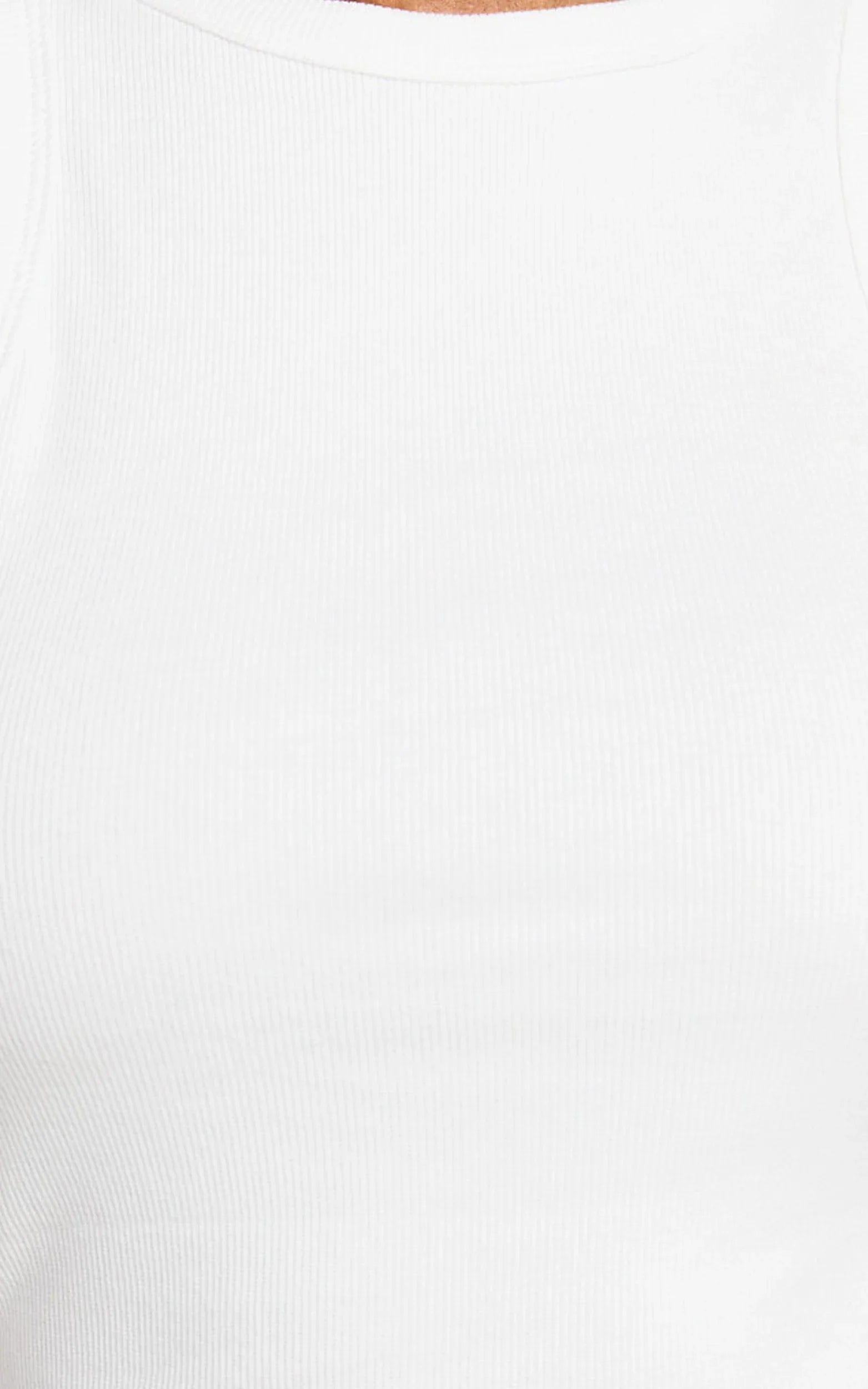 Candyce Mini Dress Ribbed Sleeveless Bodycon Dress in White