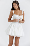white corset mini dress