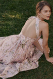 pink floaty chiffon midi sundress