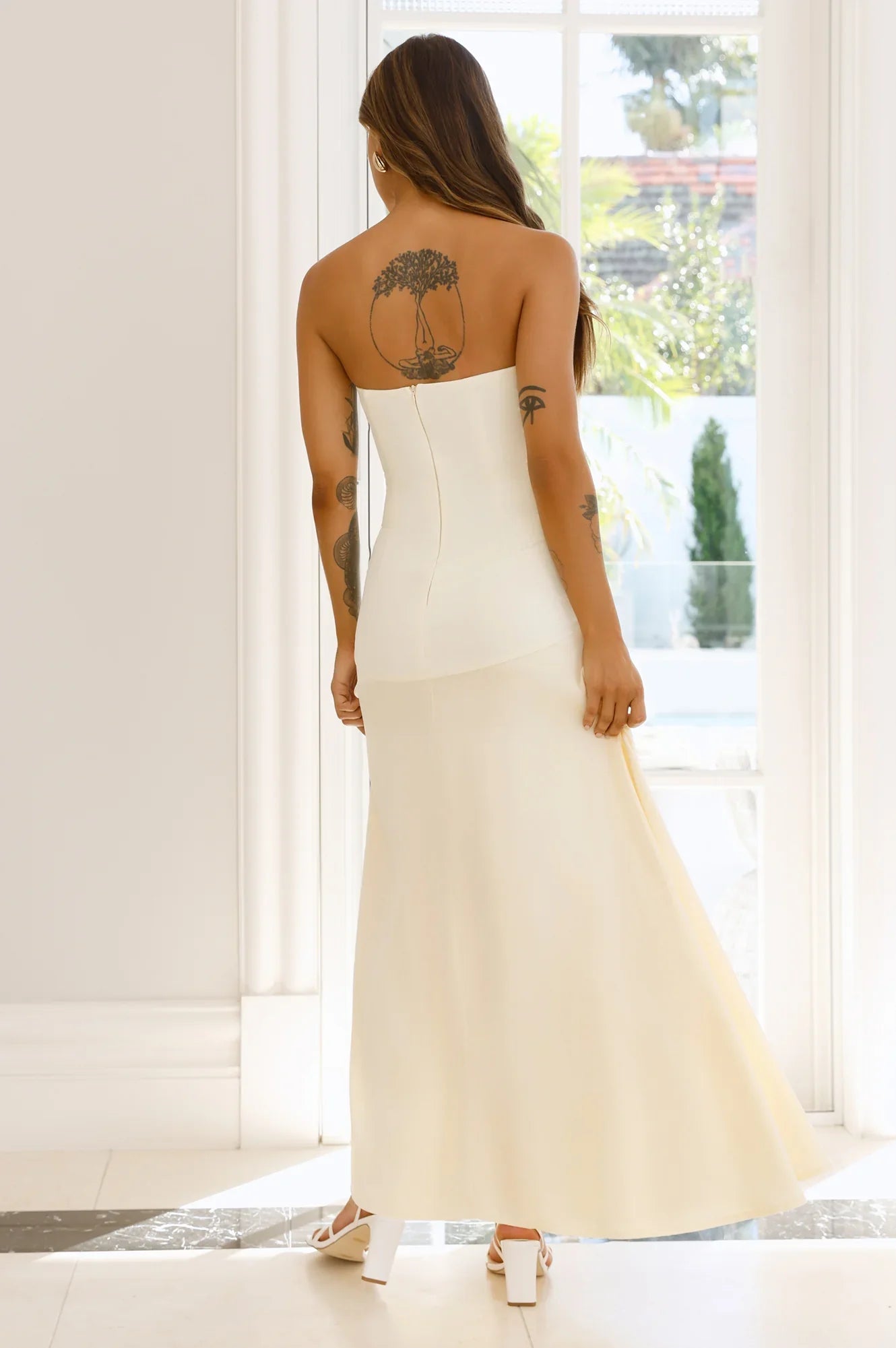 Daydream Darling Strapless Maxi Dress Yellow