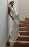 Frankie Maxi Dress Satin Bias Cut Dress in Ivory