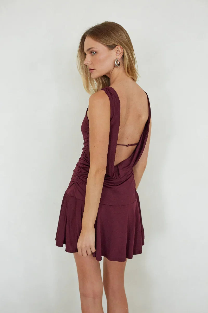 Liza Cowl Back Mini Dress