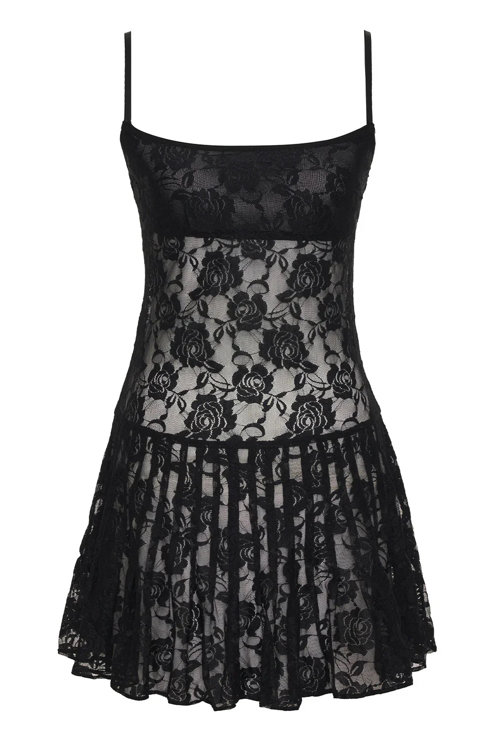 Carlotta Lace Mini Dress Black