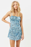 Leoni Silk Dress Blue Paisley