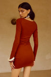 JUDAH SLEEVED MINI DRESS RED
