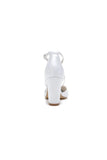 White Silk Pump with Handcrafted Flower and Crystal Embellishments