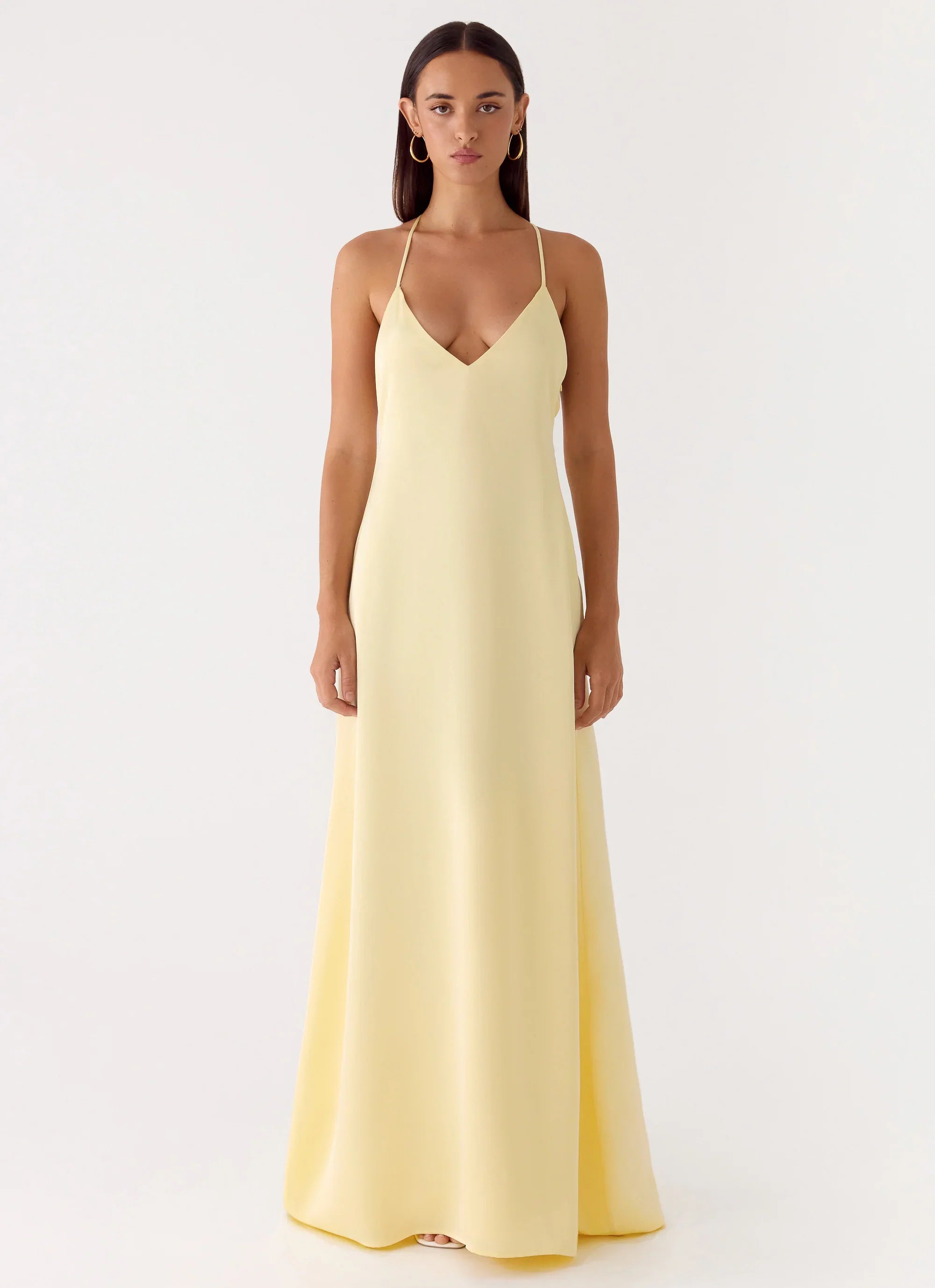 Fine Line Maxi Dress Yellow