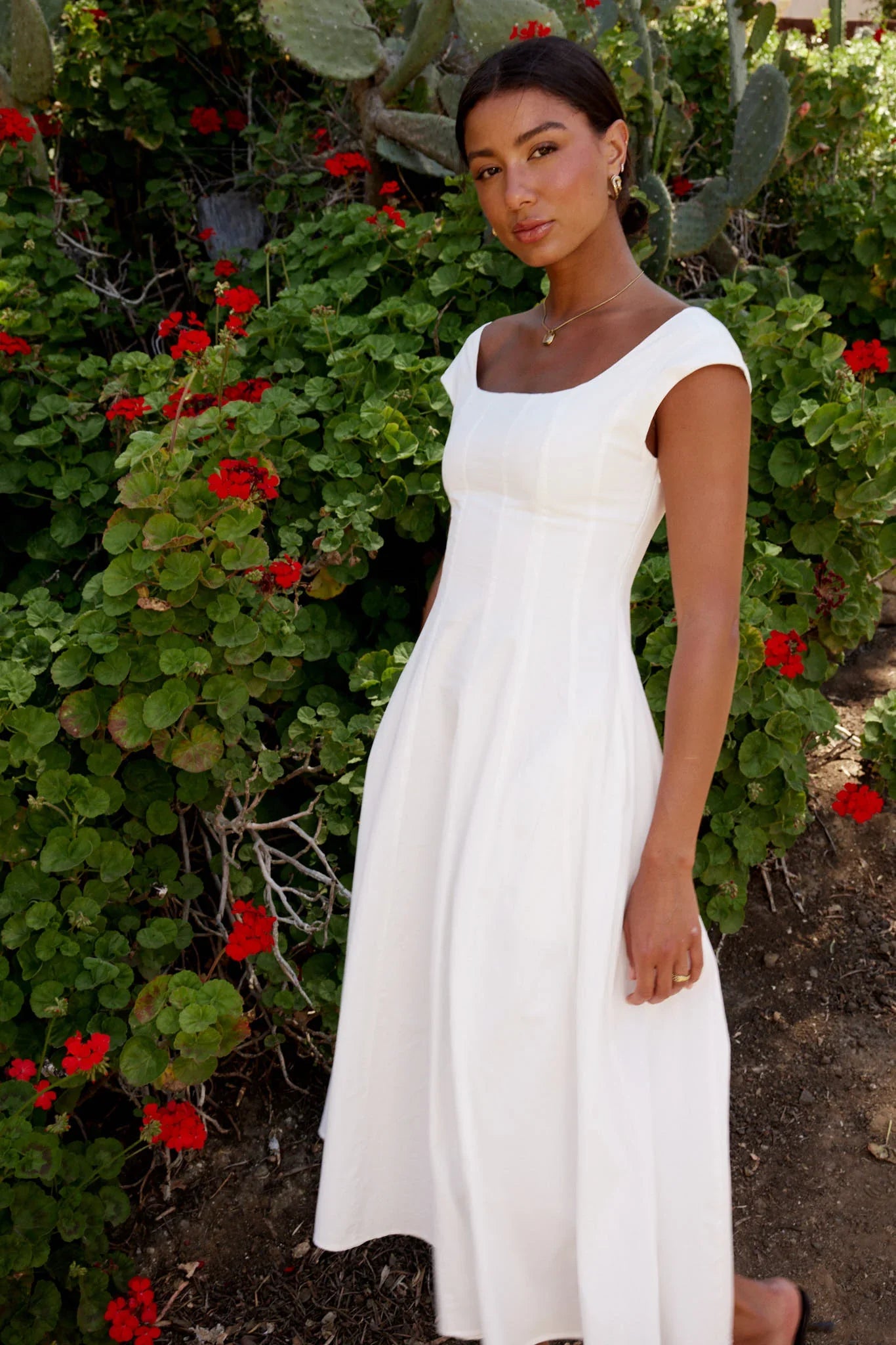 Colin Midi Dress in Cream