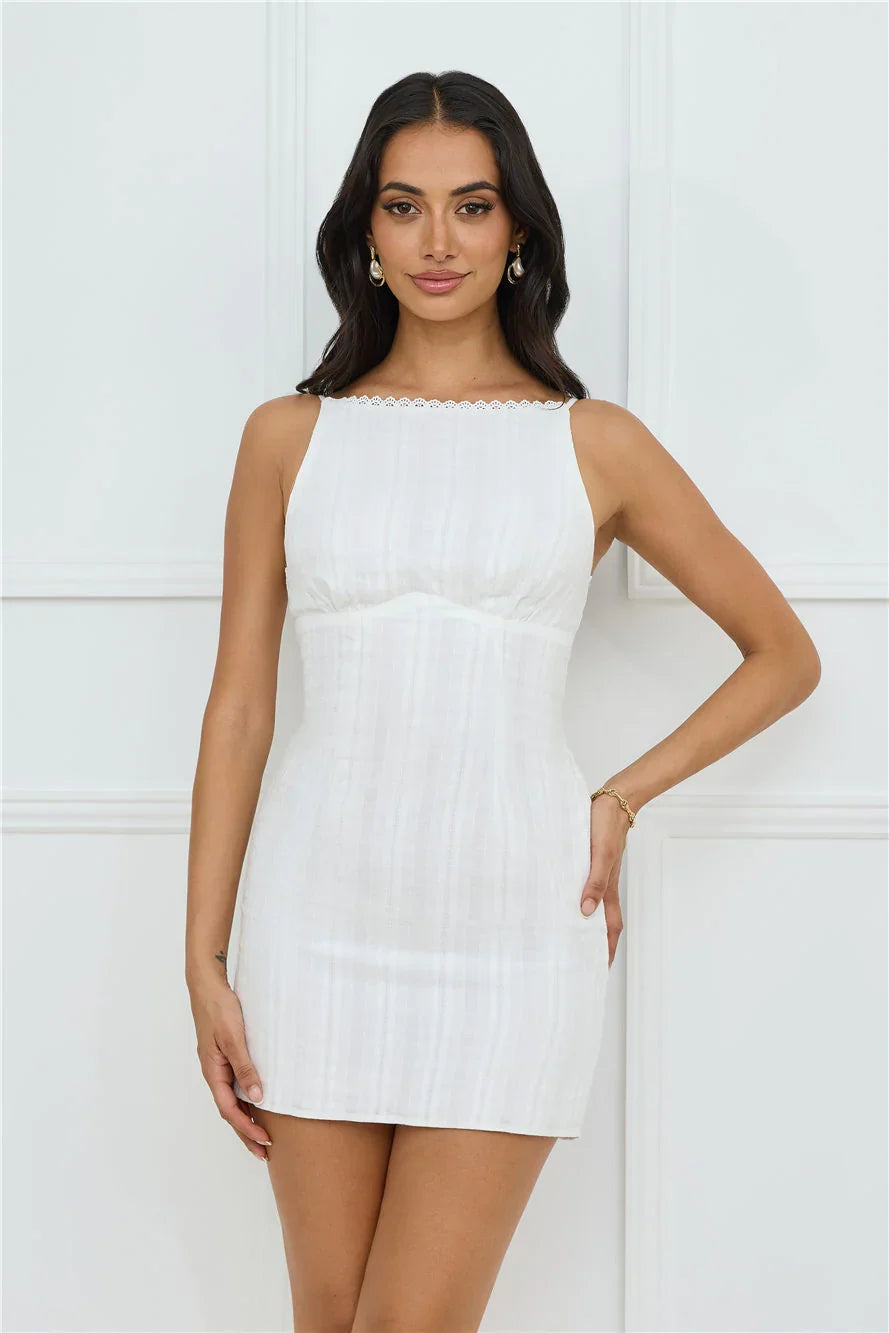 Simply Chic Mini Dress White