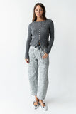 Paisley Printed Barrel Jeans