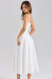 rose print cotton detachable corset midi sundress