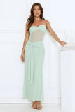Cant Get Enough Strapless Maxi Dress Sage
