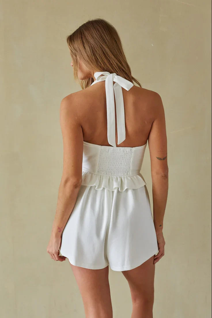 Trisha Halter Ruffle Romper