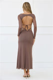 Thinking Pretty Long Sleeve Maxi Dress Mushroom