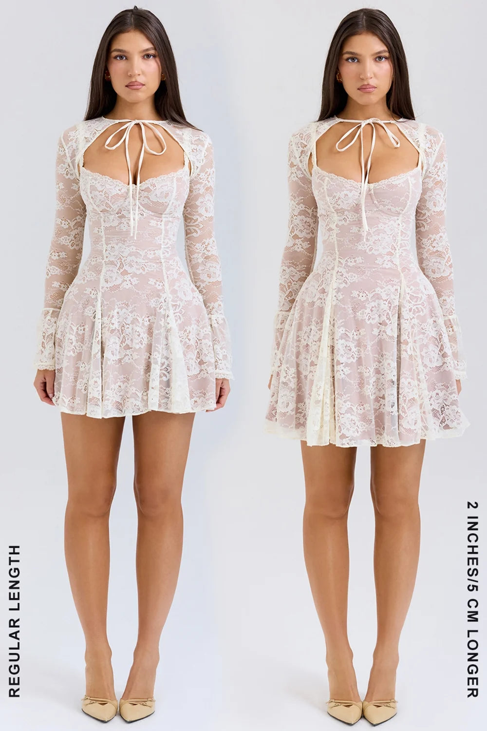 vintage cream lace mini dress
