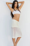 Collette Crochet Midi Skirt White