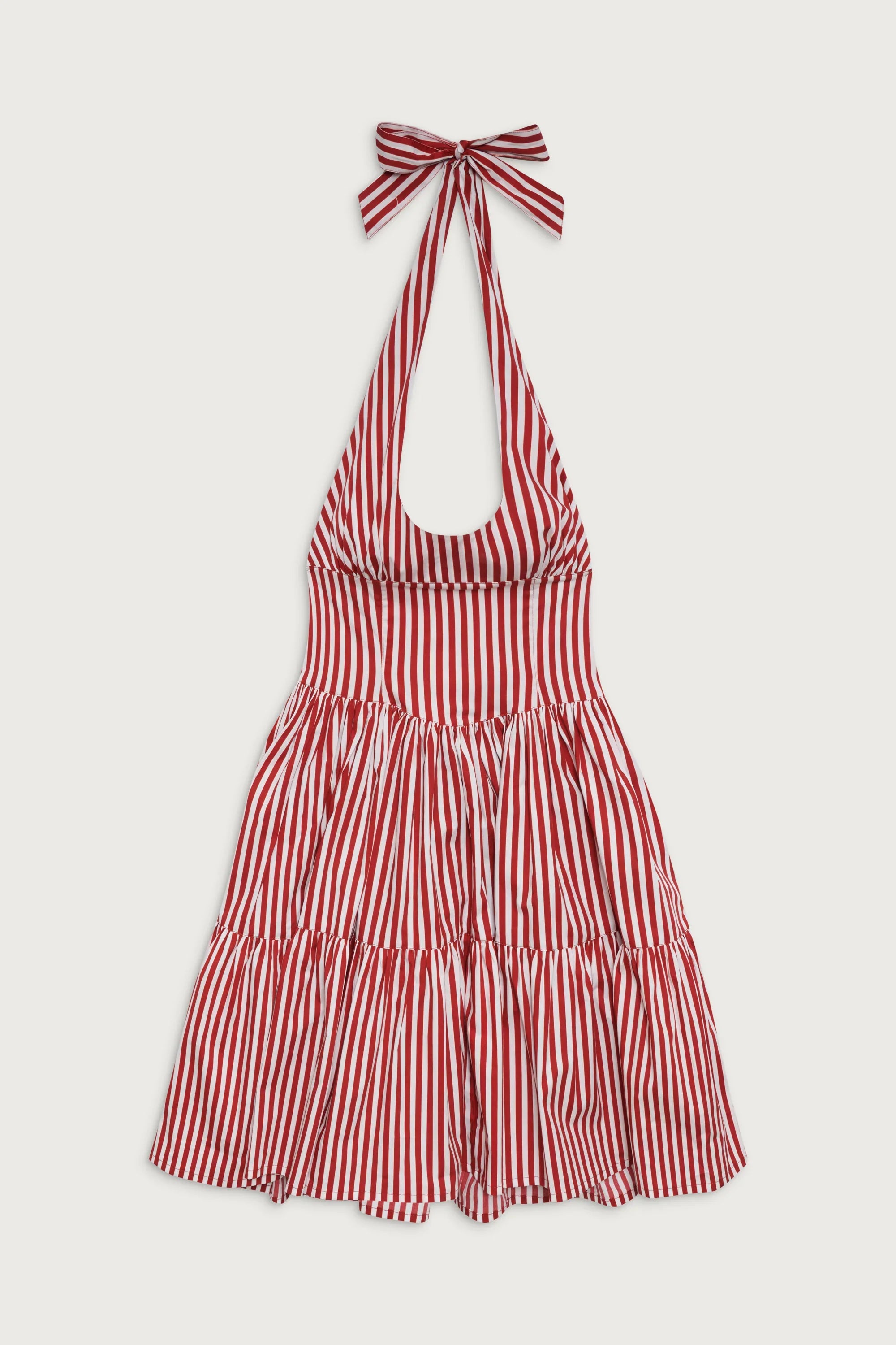 Tulsa Halter Midi Dress Scarlet Stripe