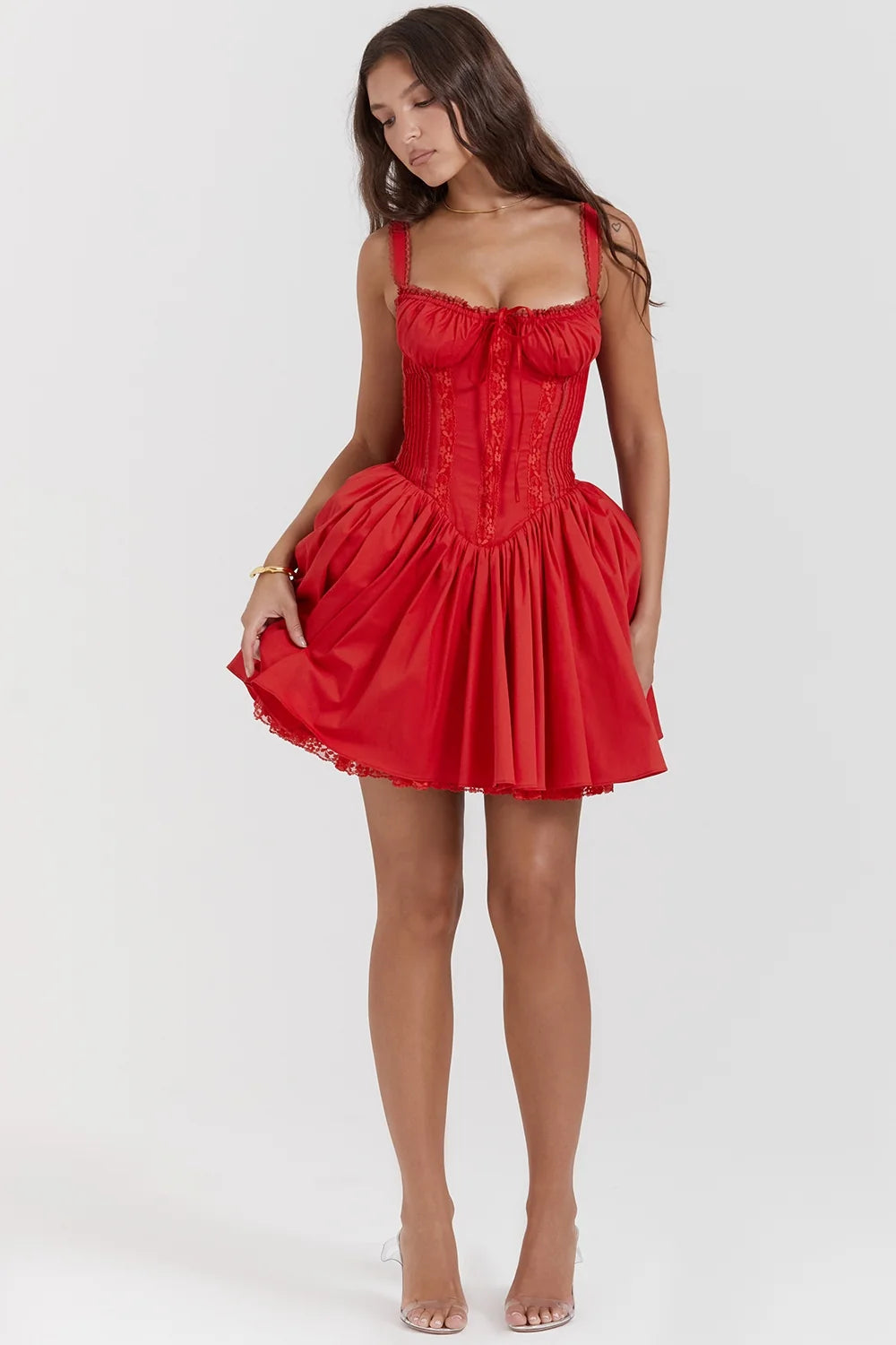 cherry corset mini dress