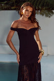 SHAYLA OFF SHOULDER MAXI DRESS BLACK