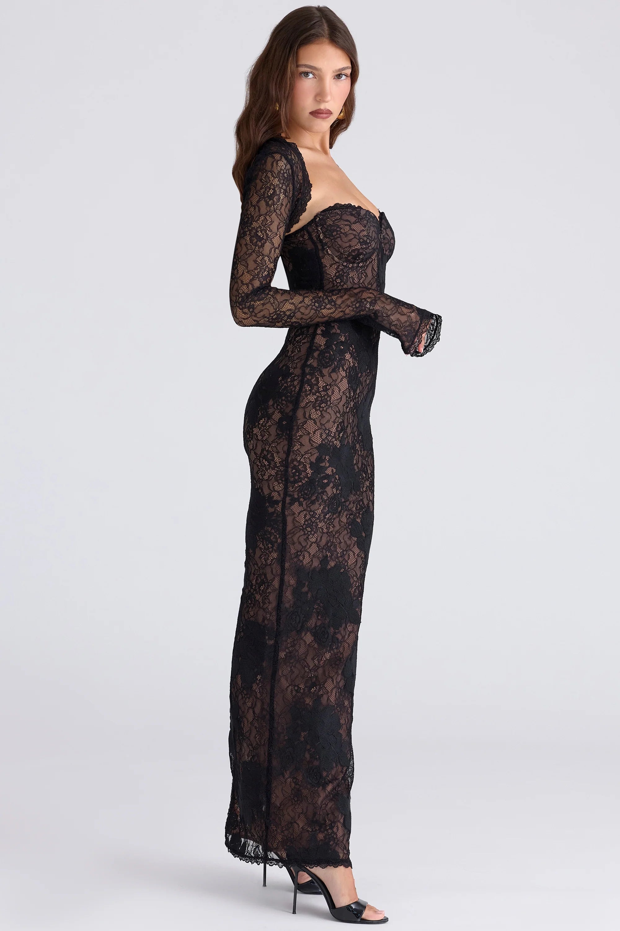 black lace maxi dress limited edition