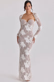 ivory embroidered lace maxi dress limited edition